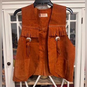 Vintage Gen Oine Leather Suede Fringe Vest | Berman Buckskin Co | Western Boho